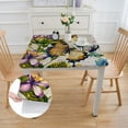thumbnail image 2 of HAOXIT  Rectangle Fabric Tablecloth, Botanical Blossoms, Vibrant Spring Floral and Butterfly Fabric Table Cloth 36*36, 2 of 8