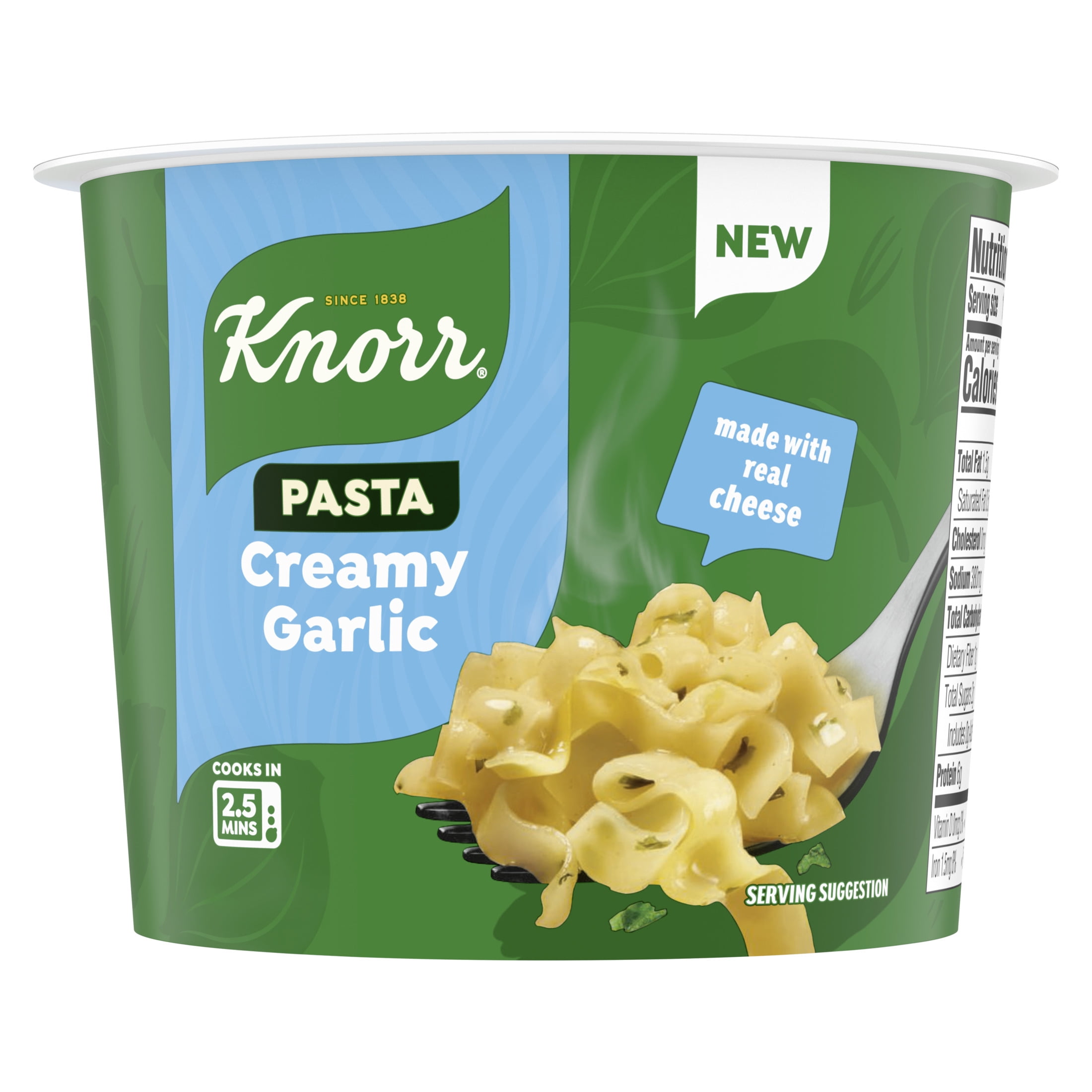 (6 pack) Knorr Sides Creamy Garlic Pasta Cup 1.7oz, Made With Real Cheese