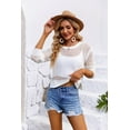 thumbnail image 3 of Sherrylily Women Crochet Mesh Sweaters Hollow Out Long Sleeve Knit Cover Ups, 3 of 6
