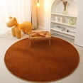 thumbnail image 4 of LSLJS Coral Velvet Round Area Rugs, 3.3 Feet Solid Color Thicken Memory-Foam Circle Carpet, Soft Cozy Non-Slip Plush Floor Rug Modern Style Minimalist Round Mat for Bedroom Living Room Indoor, 4 of 8