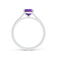 thumbnail image 2 of ANGARA Natural Prong-Set Cushion 1.2 ct Amethyst Solitaire Ring in 925 Sterling Silver for Women (Size-8x6mm) | February Birthstone, Anniversary, Jewelry Gift for Women | Natural Amethyst Ring, 2 of 9