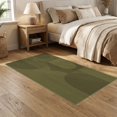thumbnail image 2 of ODIKA 5'x7' Washable Area Rug Olive Green Geometric Abstract Modern Curved Lines and Shapes Design for Small Living Room, Bedroom, Easy Care, Non-Shedding, Pet Friendly, 2 of 7