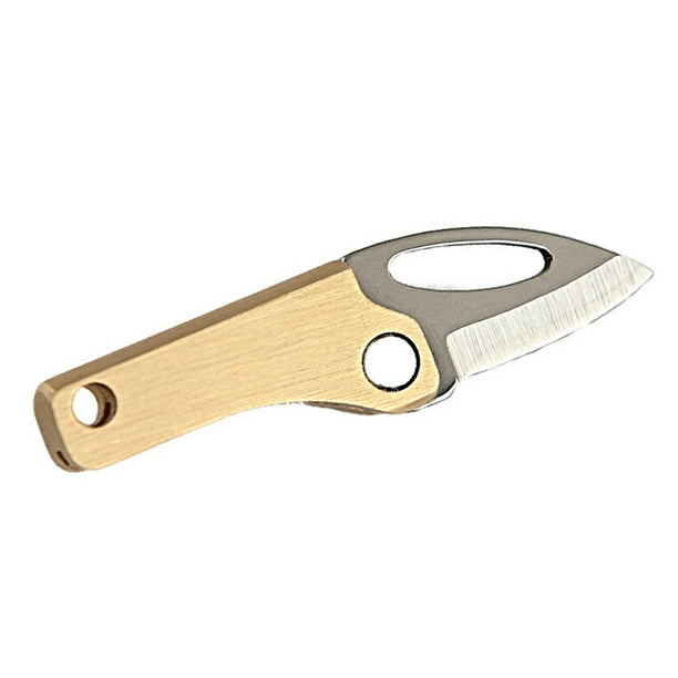 Mini Folding Knife Brass Handle Stainless Steel Blade Mini Magnetic Pocket  Knife Outdoor Keychain Pendant Knife