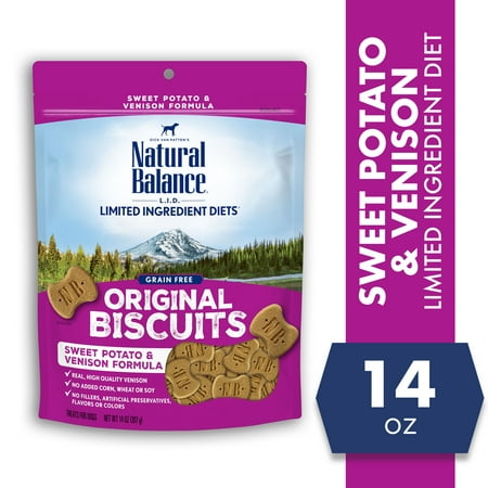 Natural Balance L.I.D. Limited Ingredient Diets Sweet Potato & Venison Dog Treats, 14 oz (12 pack)