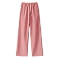 thumbnail image 6 of Enjoytime Lounge Pants Women Striped Drawstring Elastic Waist Wide Leg Pants Fashion Business Casual Trousers, 6 of 6