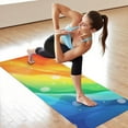 thumbnail image 6 of Rainbow Tie Dye Wave Pattern Hot Yoga Mat Towel Non Slip for Hot Yoga - Quick-Drying Yoga Mat Cover with 4 Corner Pockets with Travel Bag - Hot Yoga Towel Non Slip 74"x26", 6 of 6