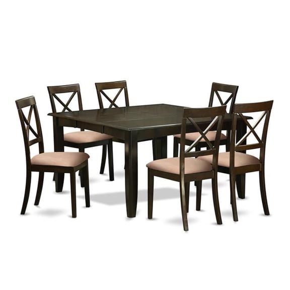 Dining Room Table Set - Table with Leaf & 6 Chairs - 7 Piece