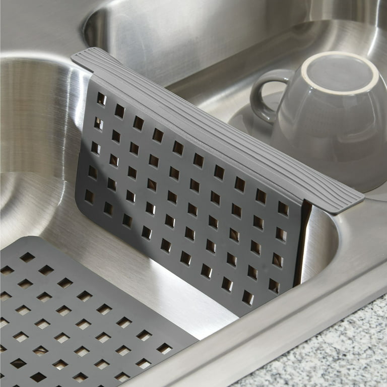 mDesign Kitchen In-Sink Protector Set - 1 Sink Saddle, 1 Sink Mat