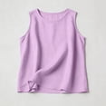 thumbnail image 5 of Tranfacy Girls Round Neck Tank Top Sleeveless Solid Casual Fashion Outer Layering Shirts, 5 of 5