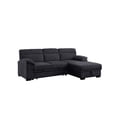 thumbnail image 6 of Kipling II 94"W Dark Gray Chenille Sleeper Sectional Storage Cupholder USB, 6 of 6