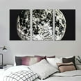 thumbnail image 3 of ONETECH  -  Framed Moon Phases Canvas Wall Art, Black and White Bedroom Wall Decor, Abstract Giclee Space Artwork with Matting and Acrylic Panel Sealing, for Home and 12''x16''X3 Panels, 3 of 4