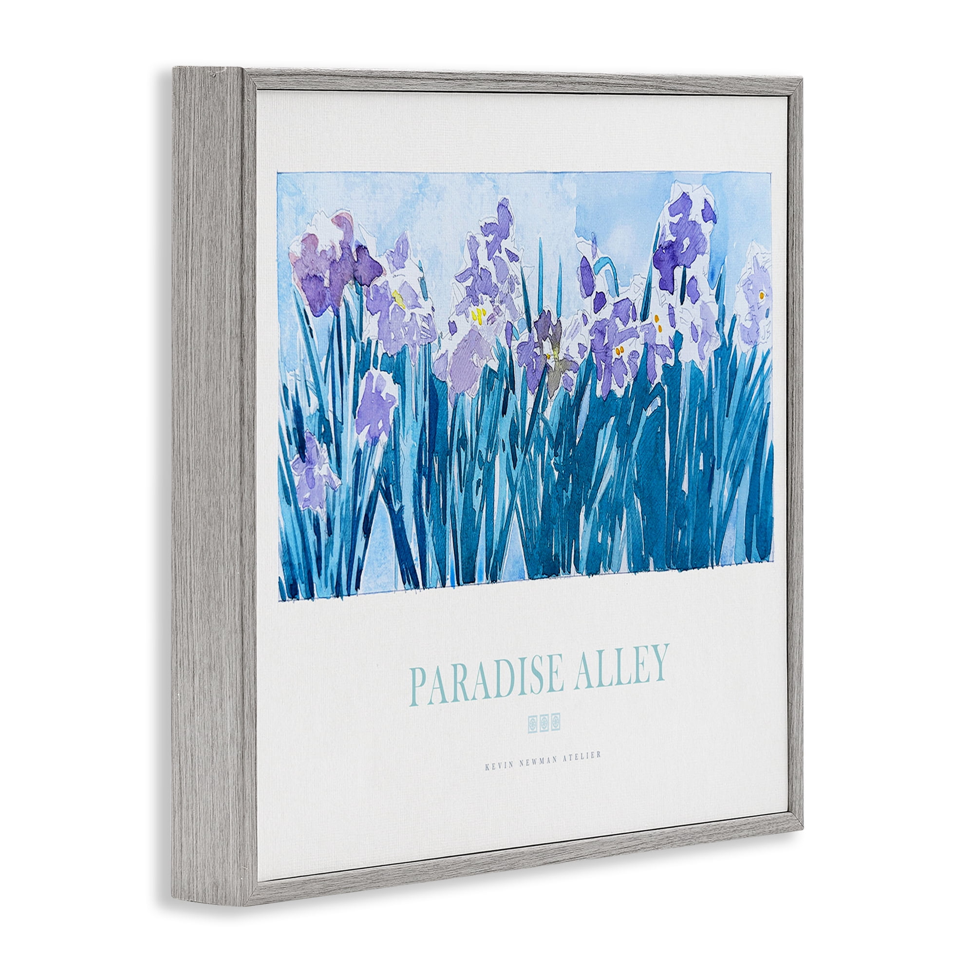 Stupell Industries Paradise Alley Purple Irises Gray Framed Giclee Art, design by Jadei Graphics