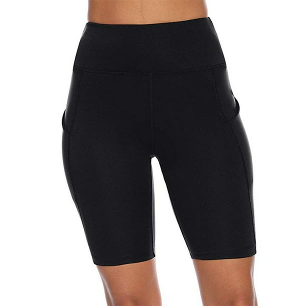 High Waisted Workout Shorts Women Abdomen Control Training With Pocket