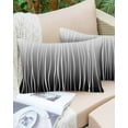 thumbnail image 6 of Black White Throw Pillow Cover 16 x 24 Inch Decorative Pillow Cover Ombre Gradient Striped Minimalist Texture Lumbar Pillowcase Seasonal Rectangle Cushion Case for Couch Sofa Bed Living Room, 6 of 7