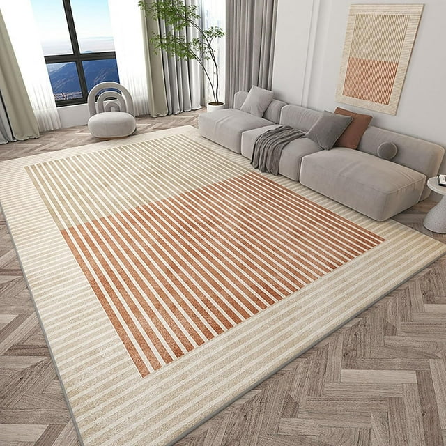 Washable Modern Area Rug Geometric Style 5x7 Rugs for Living Room, Bedroom, Soft Non Slip Area Rug