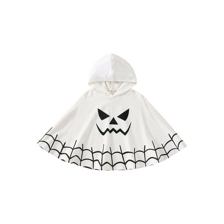 

Karuedoo Halloween Baby Boy Girl Cloak Grimace Spider Web Print Hooded Fancy Cape Outfits White 2-3 Years