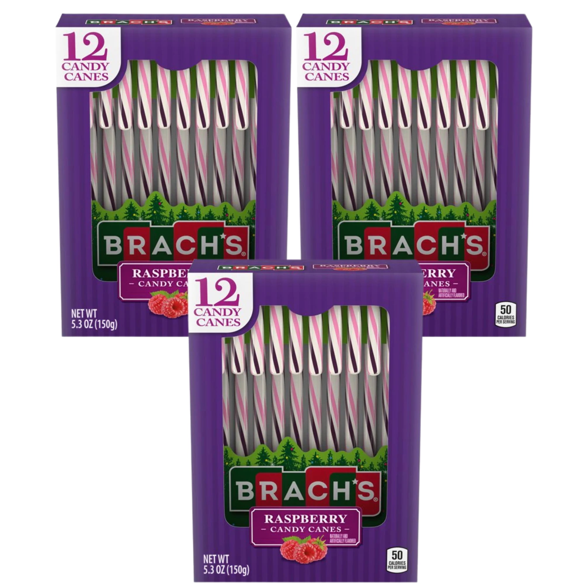 Brach's Raspberry Candy Canes Fruity Hard Candy Suckers for Hot Chocolate & Coffee Kids Adults