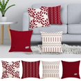 thumbnail image 2 of adviicd Housse de Coussin Géométrique en Lin Simple Rouge pour Canapé, 2 of 5