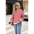 thumbnail image 6 of XCHQRTI Women's Striped Oversized Sweatshirt Color Block Pullover Y2K Casual Shirt Top, 6 of 9