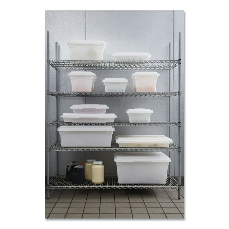 Food/Tote Boxes, 2 gal, 18 x 12 x 3.5, White, Plastic Food/Tote Boxes, 2 gal, 18 x 12 x 3.5, White, Plastic
