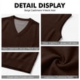 thumbnail image 6 of Dwellite Sweater Vest for Men Casual Sleeveless Knit Pullover V Neck Solid Knit Business Office Fall Winter Sweaters Coffee M, 6 of 8