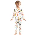 thumbnail image 6 of FORMRS Long Sleeve Top and Pants Pajama Set for Niños 2-Piece Sleepwear, Sizes 18M-8Y, Colorful Retro Floral, 6 of 6