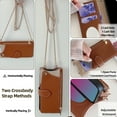 thumbnail image 2 of Crossbody Wallet Case for iPhone 12 Pro / iPhone 12 6.1" with Make-up Mirror, Detachable Chain Strap, Zipper Purse Card Slots Adjustable Kickstand, PU Leather Shockproof Full Body Cover, Brown, 2 of 8