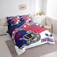 thumbnail image 3 of Manfei Rugby Football Sport 7pcs Bedding Comforter Set,Ball Game Gaming Queen Bedding Sets,Red Blue White Queen Sheet Sets For Boys,Luxury Bedroom Decor Reversible, 3 of 8