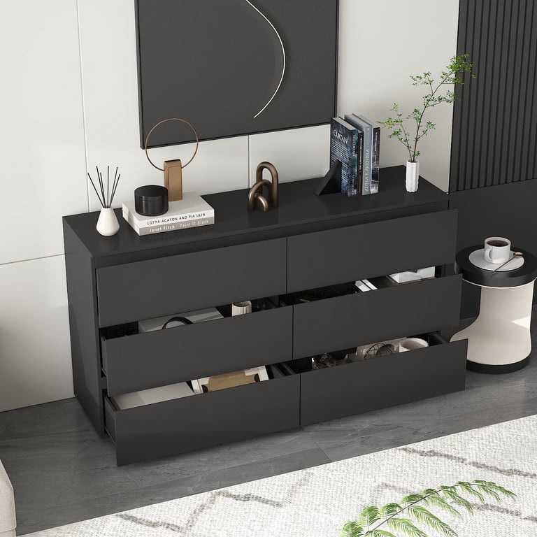 modern black dresser ikea HEMNES 6-drawer dresser