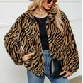 thumbnail image 5 of Penkiiy Women's Faux Fur Cropped Coat Jackets Autumn Winter Leopard Coats Loose Fur Coat with Pockets Faux Fur Coat Brown, 5 of 9