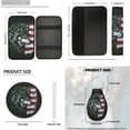thumbnail image 7 of Pzuqiu Automobile Interior Sets Car Front Rear Seat Cover Steering Wheel Seat Belt Headrest Center Console Cushion Pad Keychain Coaster 14 Pcs Full Set Covers All Weather Gray Wolf American Flag, 7 of 7