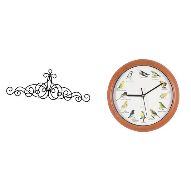 Decoración De Pared De Metal Con Placa De Desplazamiento, Decoración Floral, Reloj De Pared Con Pájaro Cantor, Reloj Colgante Para El Hogar, Cocina, Patio, Interior Y Exterior, Porche.