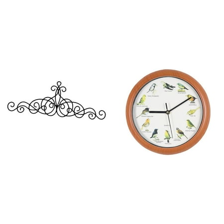 Scroll Wall Art Hanging Clock Wall Decor Sturdy Metal Floral Design for Living Room Bedroom Office Indoor Outdoor