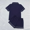 thumbnail image 6 of FJUCHAI Womens Pajamas Pjs Set 2Pcs Summer Short Sleeve Button Down Loungewear Set Solid Color Sleepwear Two Piece Pjs Shorts Set,S-XL, 6 of 7