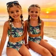 thumbnail image 5 of CCRFTGI Swimsuits for Child Girls Size 6-7 Two Piece Sets Swimming Girls Bathing Suit Beach Vacation Hawaiian Tropic Bikinis Cute Summer Girls Clothes Swimsuits Swimwear Green 9-10 Years, 5 of 9