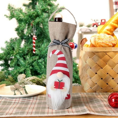 

Apepal Black and Friday Deals Lifting The Christmas Wine Bottle Bag Linen Wine Bottle Bag Cap Gift Packaging Bag Suitable For Christmas Party Gifts Christmas Gifts For The Elderly