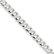 Men's 5.75mm Sterling Silver Solid Flat Curb Chain Necklace, 24 Inch
