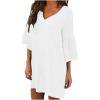 thumbnail image 1 of Robe d'Été Unie à Col en V en Chiffon à Pois Manches Courtes Robes pour Femmes 2023 Robes pour Femmes, 1 of 6
