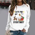 thumbnail image 2 of Gibobby Jersey de forro polar Sudadera de cuello Rojoondo con estampado navideño para mujer, de cuello Rojoondo, Tops, camisas casuales de manga larga, blusa suelta (Blanco, M), 2 of 4