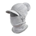 thumbnail image 4 of Pasamontañas de punto elástico, polaina para el cuello, orejeras transpirables, gorro cálido con botones Gris Cola pasamontañas para motocicleta, 4 of 7