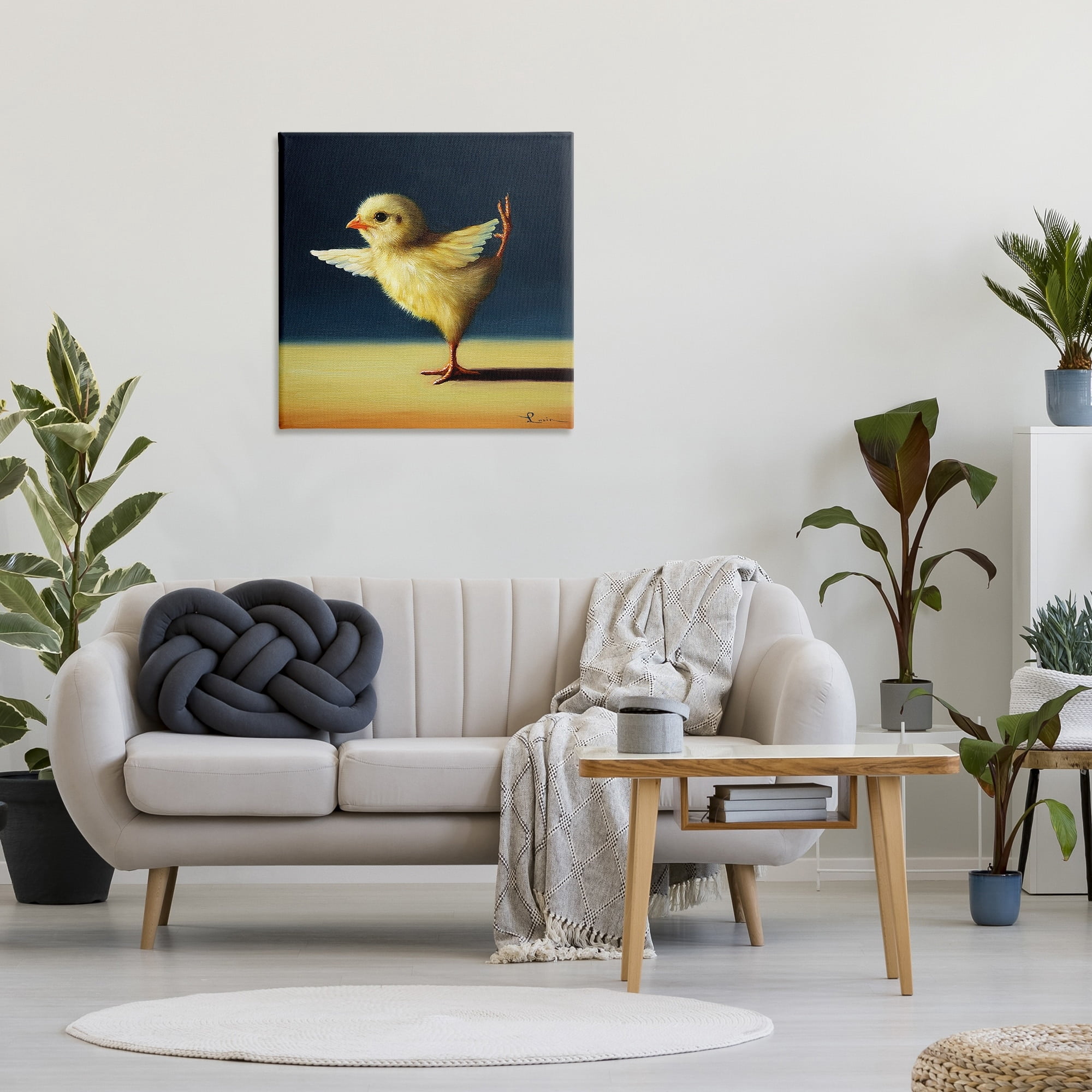 Stupell Industries Yoga Chicks Funny Animal Painting King Dancer Pose,30 x 30,Design by Lucia Heffernan