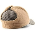 thumbnail image 5 of PIKADINGNIS Unisex Plaid Bomber Fluffy Plush Lining Warm Ear Flap Visor Cap Baseball Sports Trendy Hat, 5 of 6