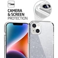 thumbnail image 4 of Phone Case Compatible for iPhone 14 Plus, Clear Case Slim Cover with Silver Glitter Decoration Insert Sheet Customize Deco Film for Women Grils, 4 of 10