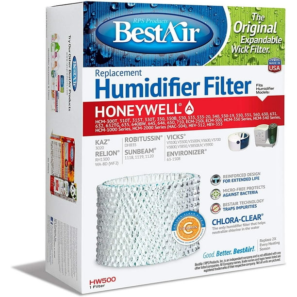 BestAir HW500PDQ3 Extended Life Humidifier Replacement Paper Wick