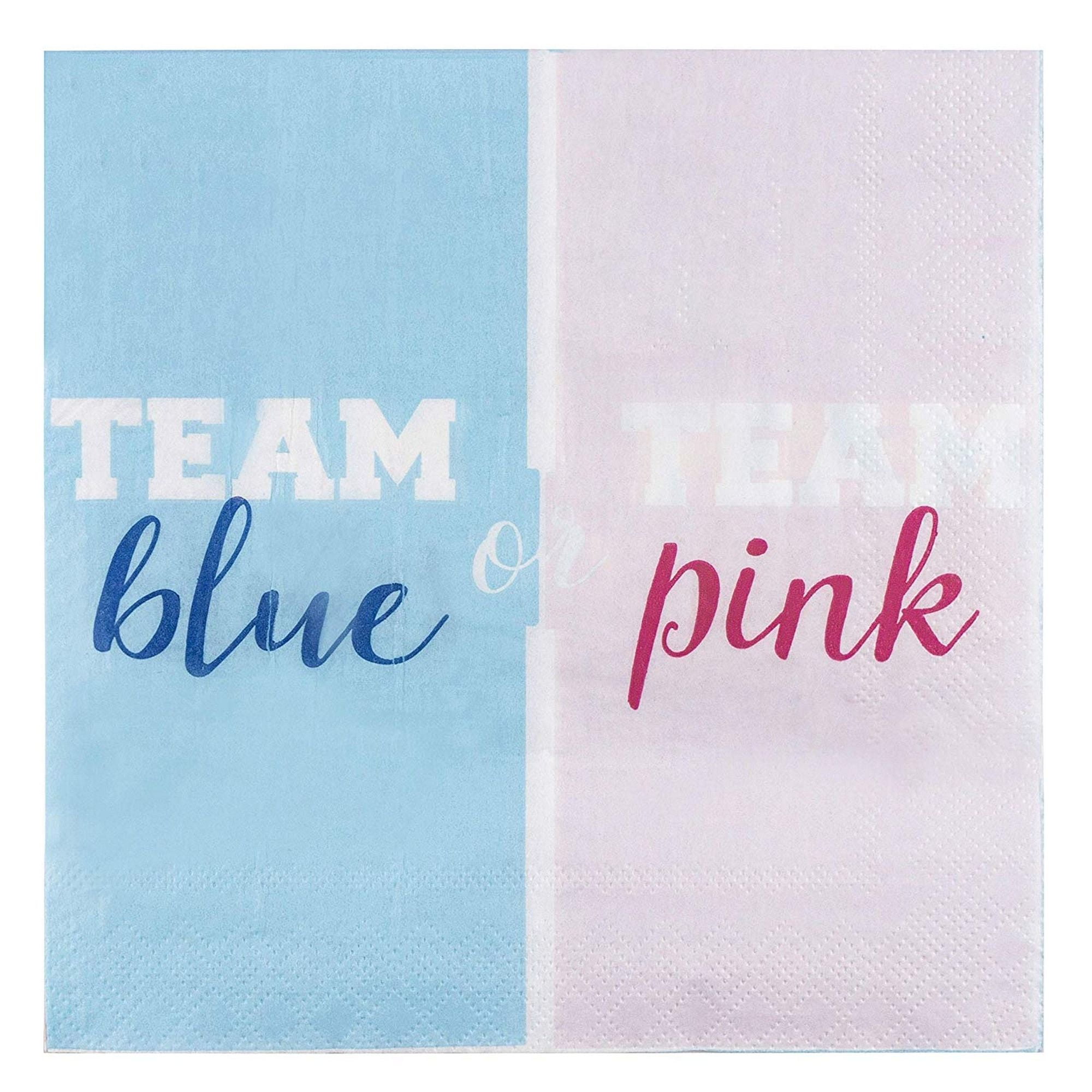 150Pack Team Blue or Pink Party Napkins, 2Ply Disposable Paper