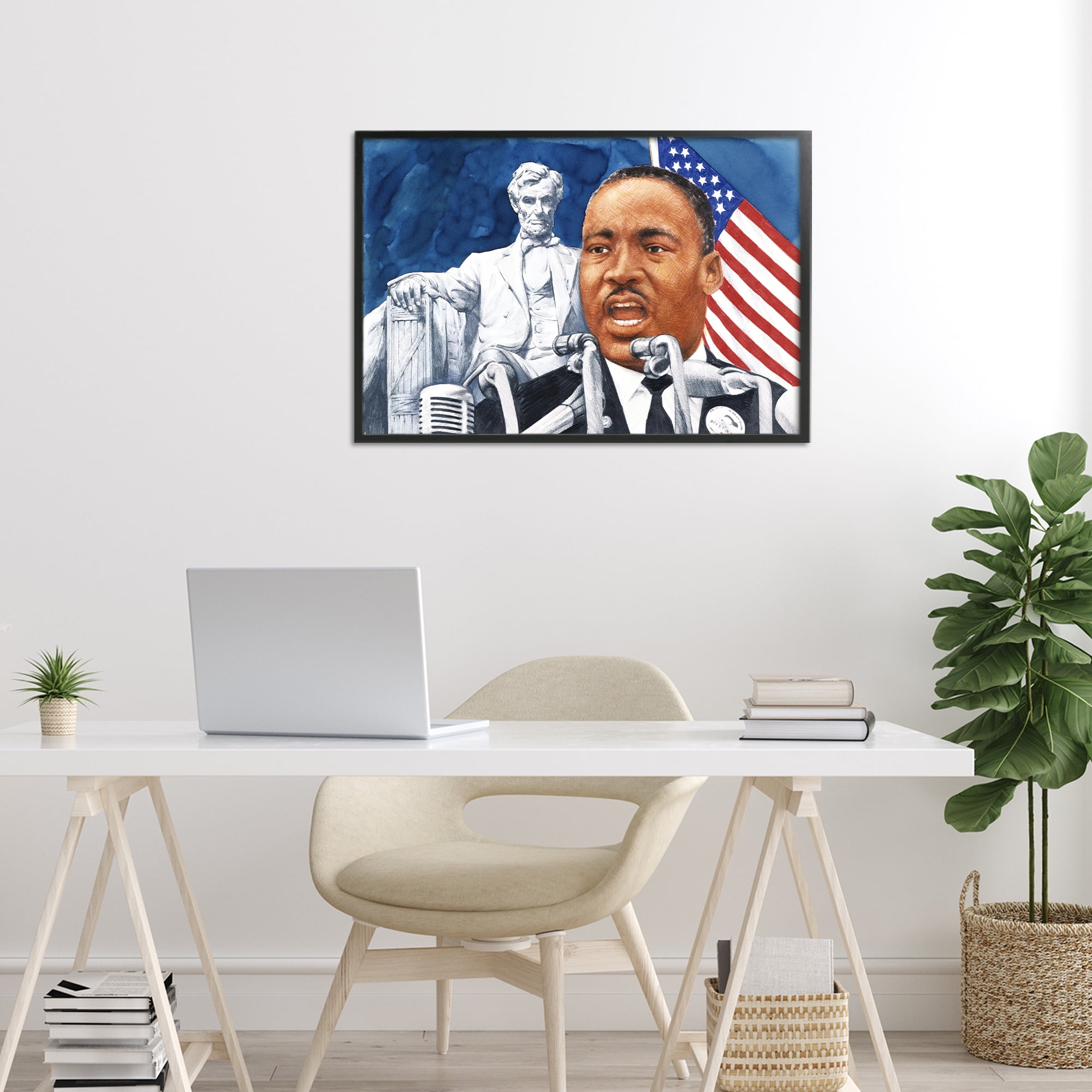 1960s American Speech Portrait Black Framed Giclee Art, design by Wind River Studios