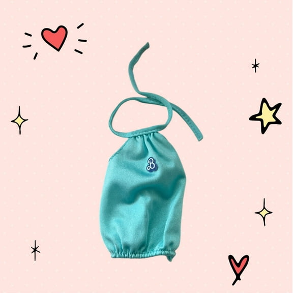 Lol Surprise doll OMG Bartz LIGHT BLUE HALTER TOP Blouse Shirt Top Teal