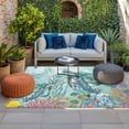thumbnail image 2 of Nautical Coastal Outdoor Rug for Patio/Deck/Porch, Non-Slip Large Area Rug 4 x 6 Ft, Underwater Animals Turtle Seaweed Coral Green Indoor Outdoor Rugs Washable Area Rugs, Camping Rug Carpet Runner, 2 of 8