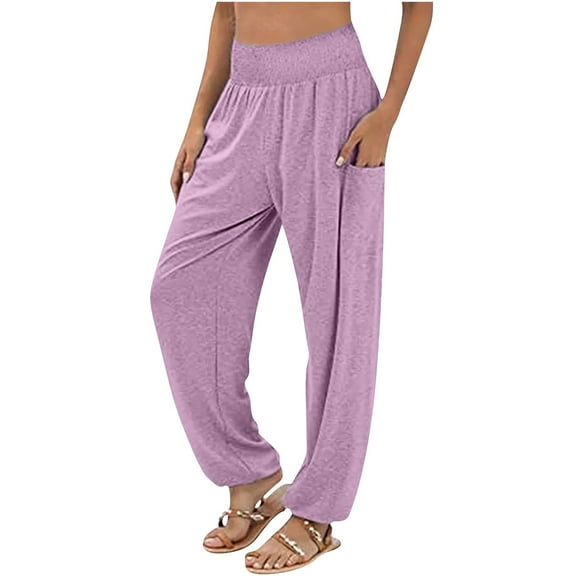 Generic Women's Wide Leg Yoga Pant Baggy Comfy Loose High Waist Lounge Waist Lounge Casual Athletic Workout Joggers