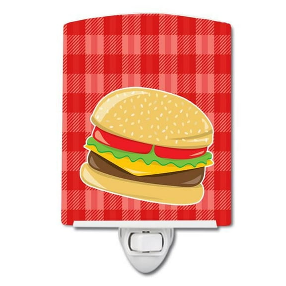 Hamburger Plaid Ceramic Night Light